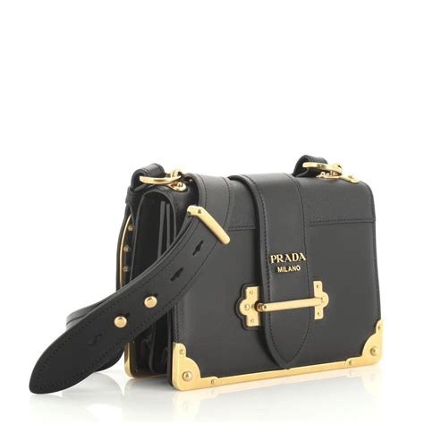 prada cahier bag black|authentic Prada saffiano bag.